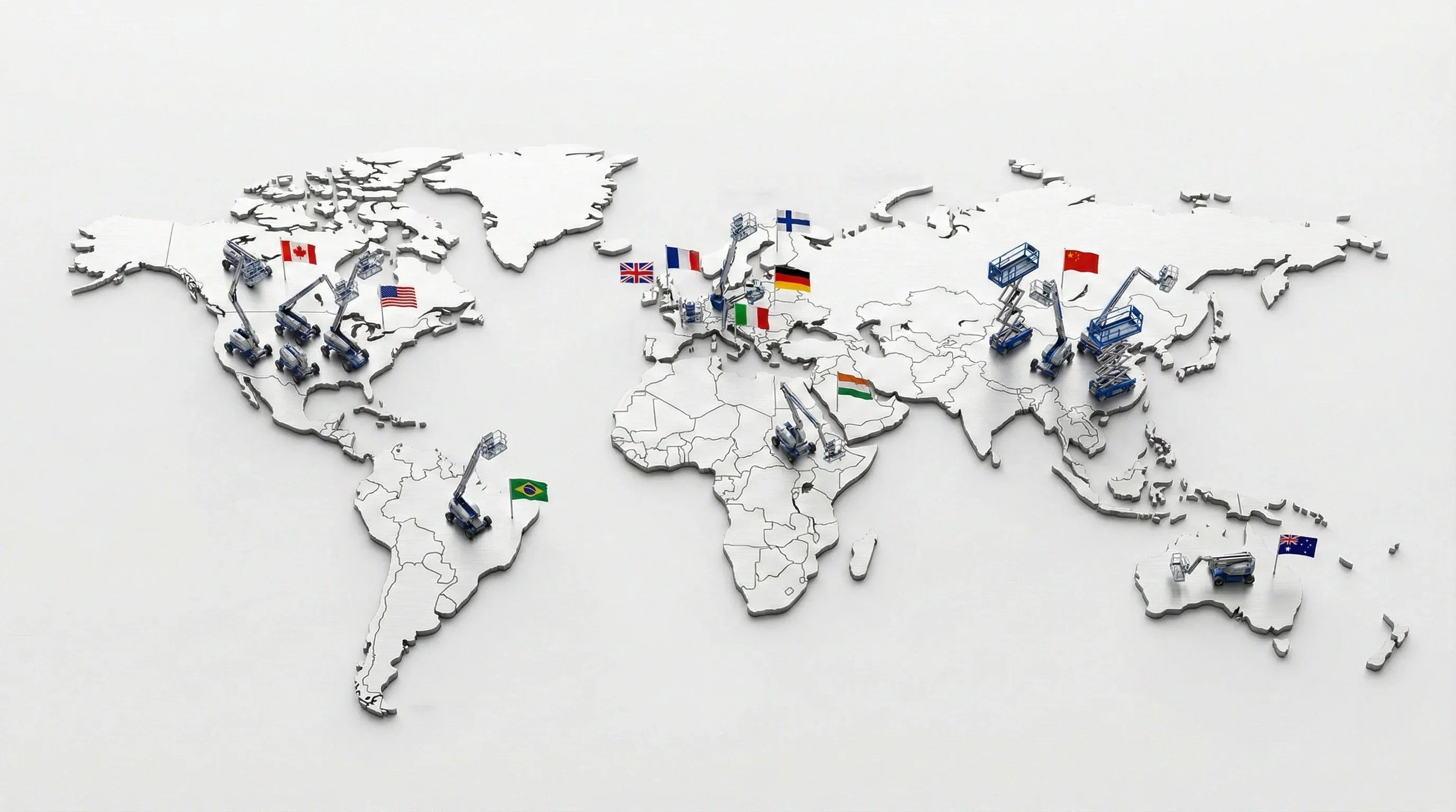 Arbeitsbühnenmärkte weltweit KI generiert