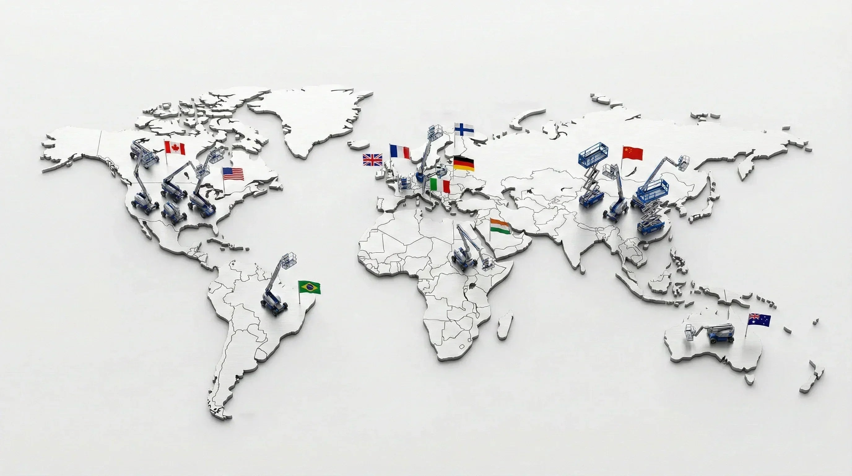 Arbeitsbühnenmärkte weltweit KI generiert