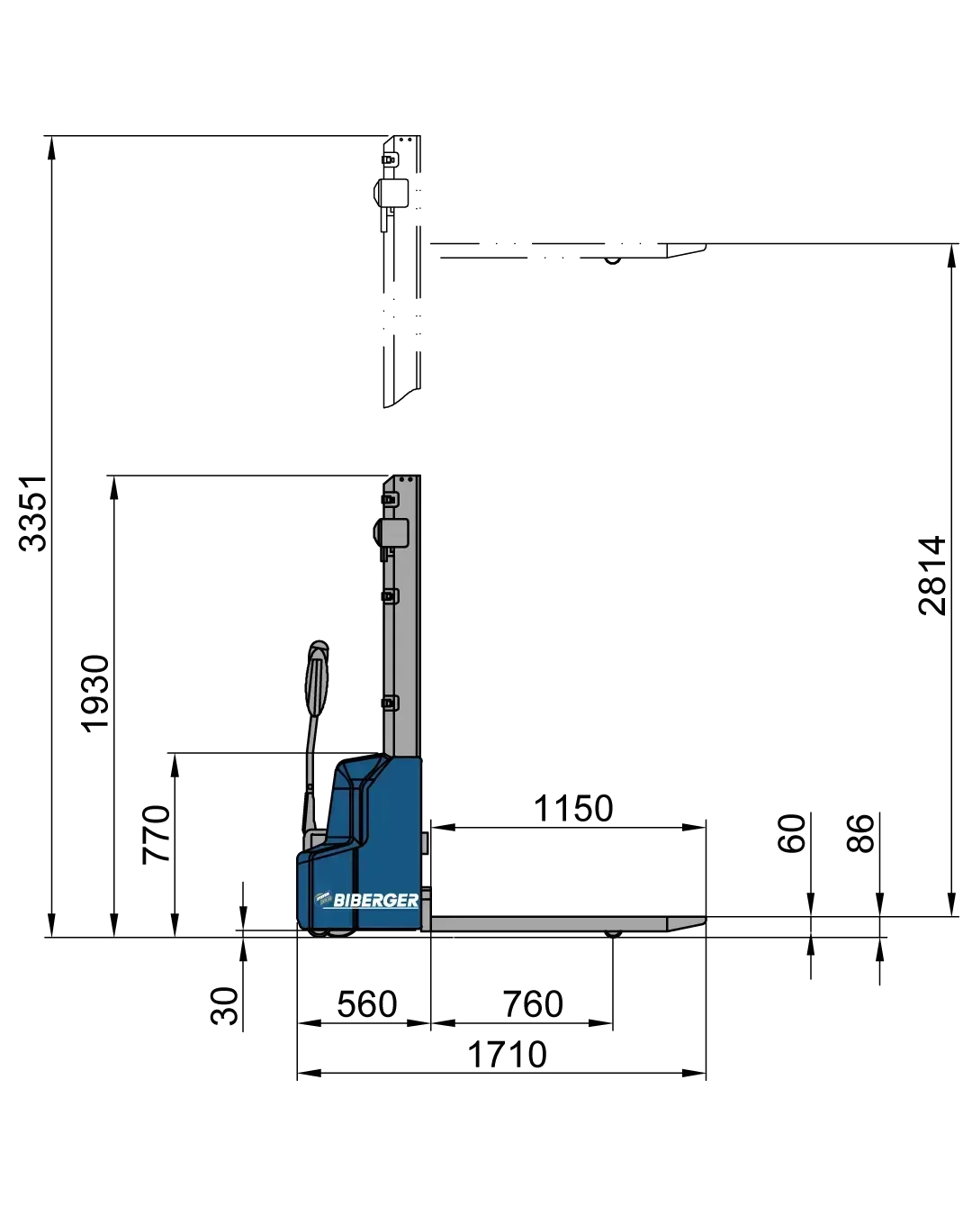 BT SHE100 1t, elektrostapler, kaufen - BIBERGER