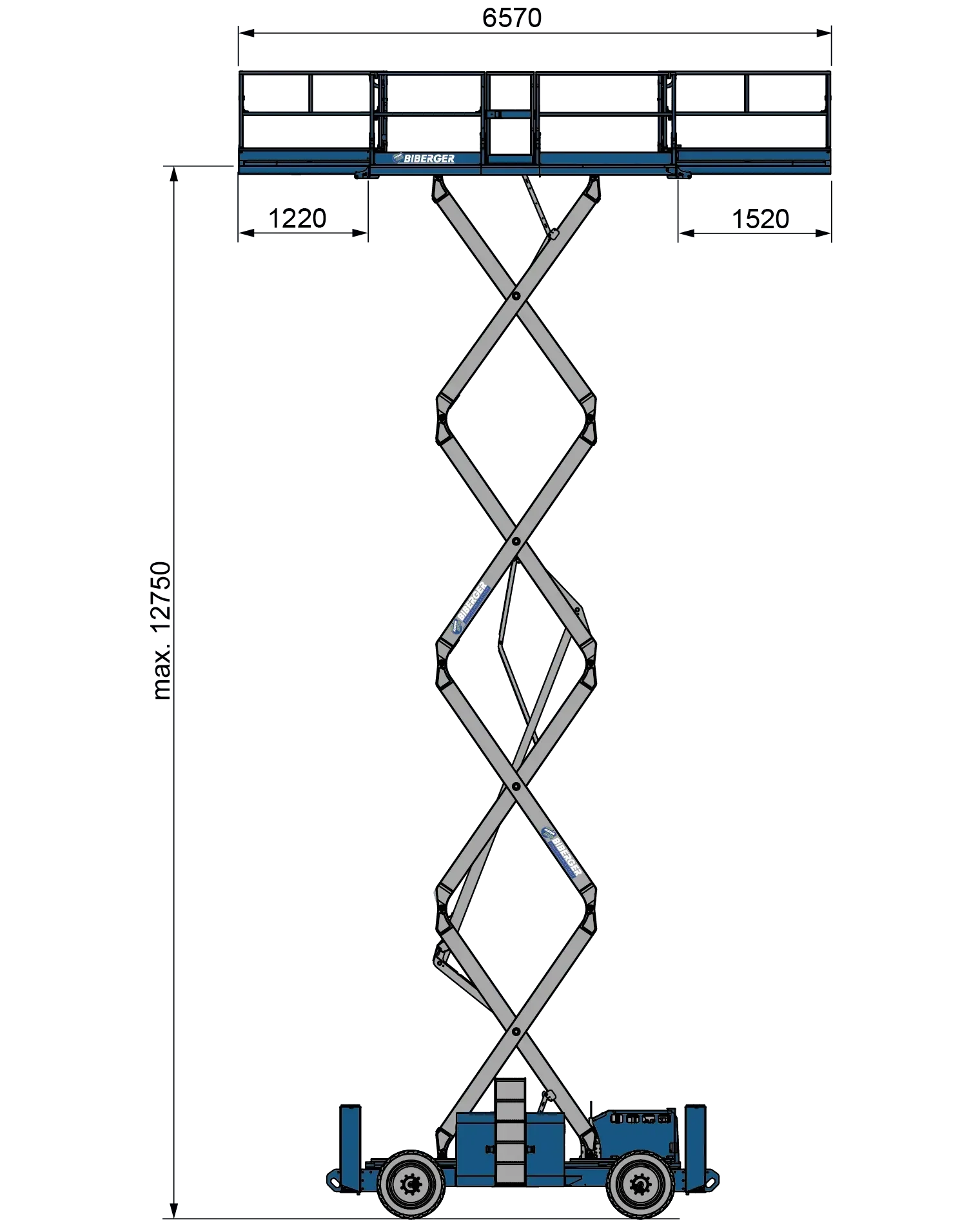 GS 4390 RT 14m, 15m, Gelände, kaufen, Megadeck, Scherenbühne - BIBERGER