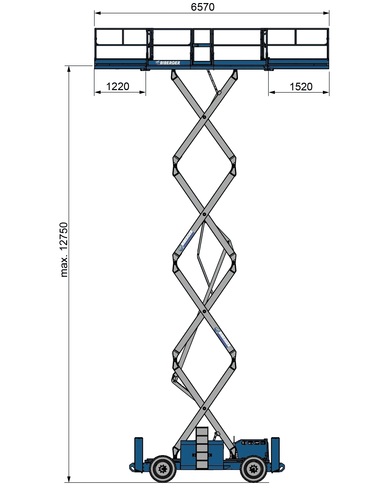GS 4390 RT 14m, 15m, Gelände, kaufen, Megadeck, Scherenbühne - BIBERGER