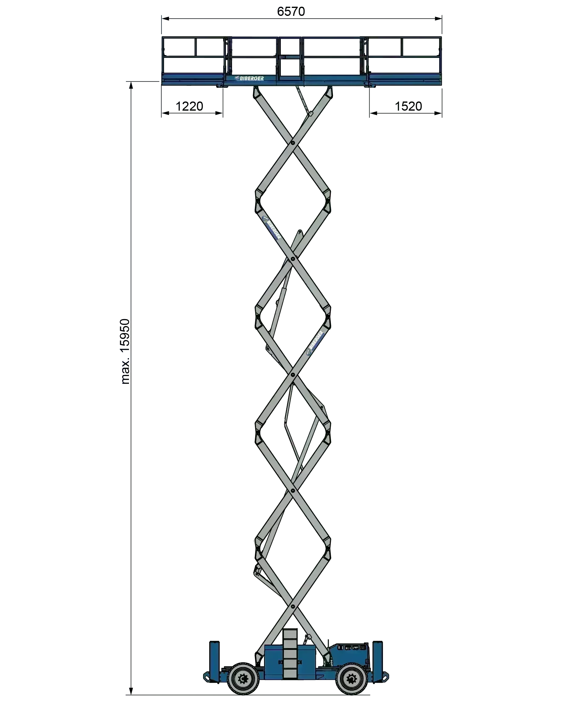GS 5390 RT 18m, Gelände, kaufen, Megadeck, Scherenbühne, Schwerlast - BIBERGER