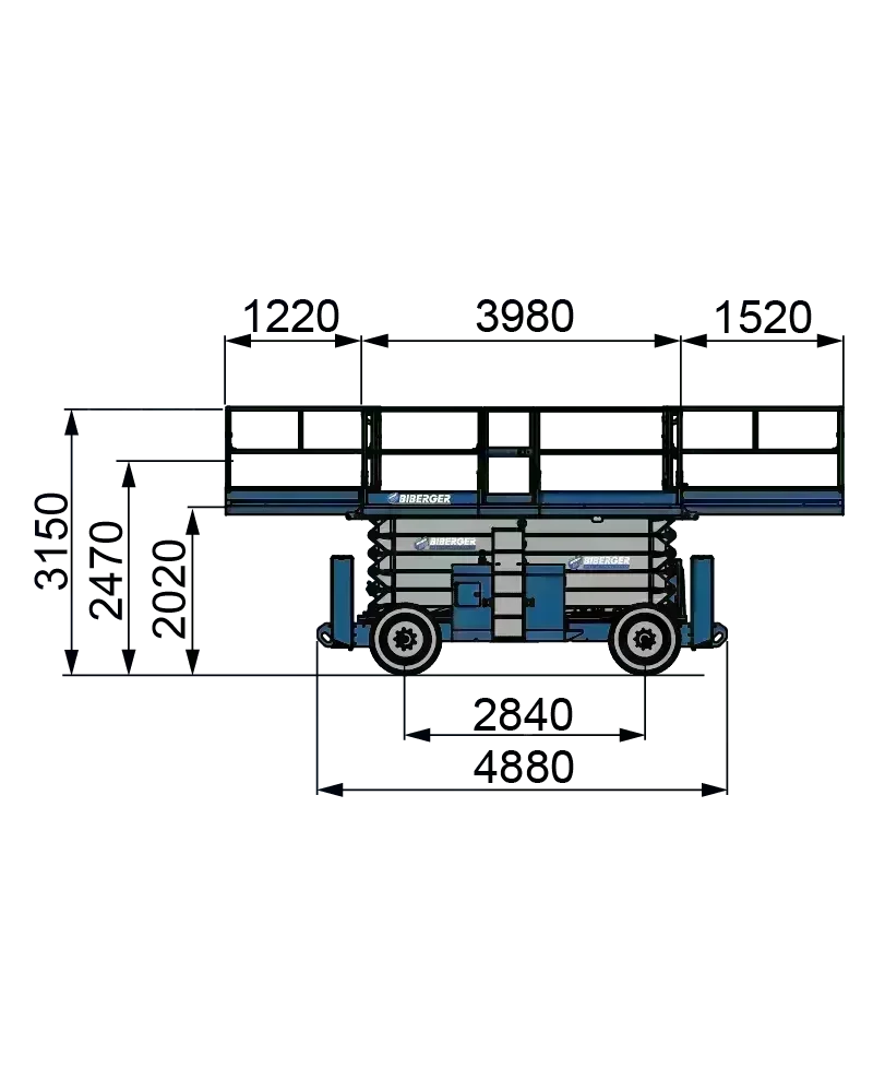GS 5390 RT 18m, Gelände, kaufen, Megadeck, Scherenbühne, Schwerlast - BIBERGER