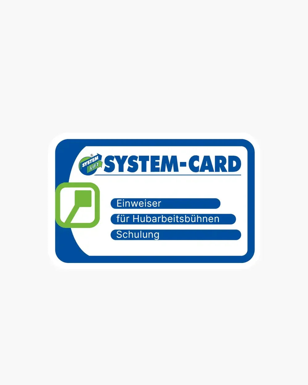 SYSTEM CARD training for work platforms