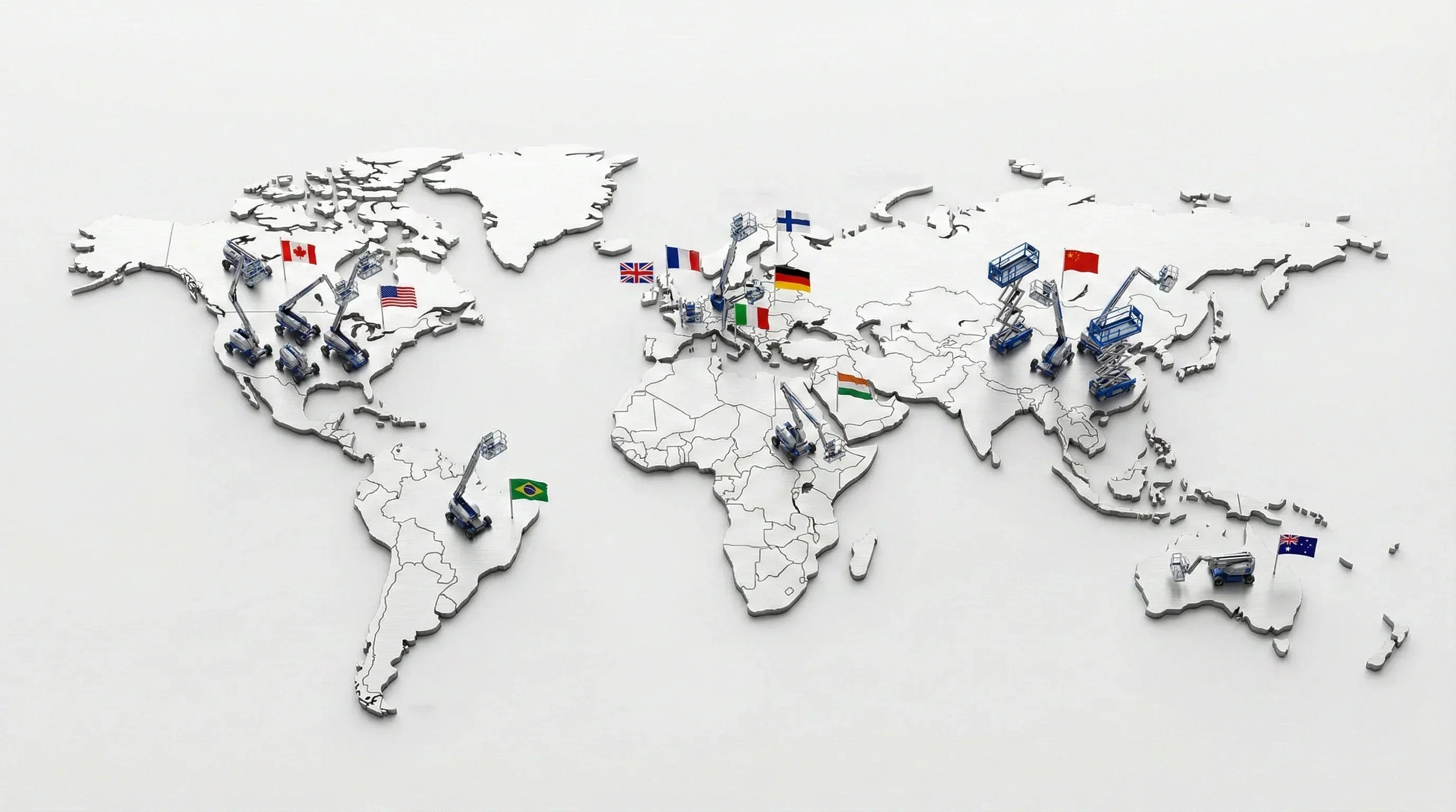 Arbeitsbühnenmärkte weltweit KI generiert