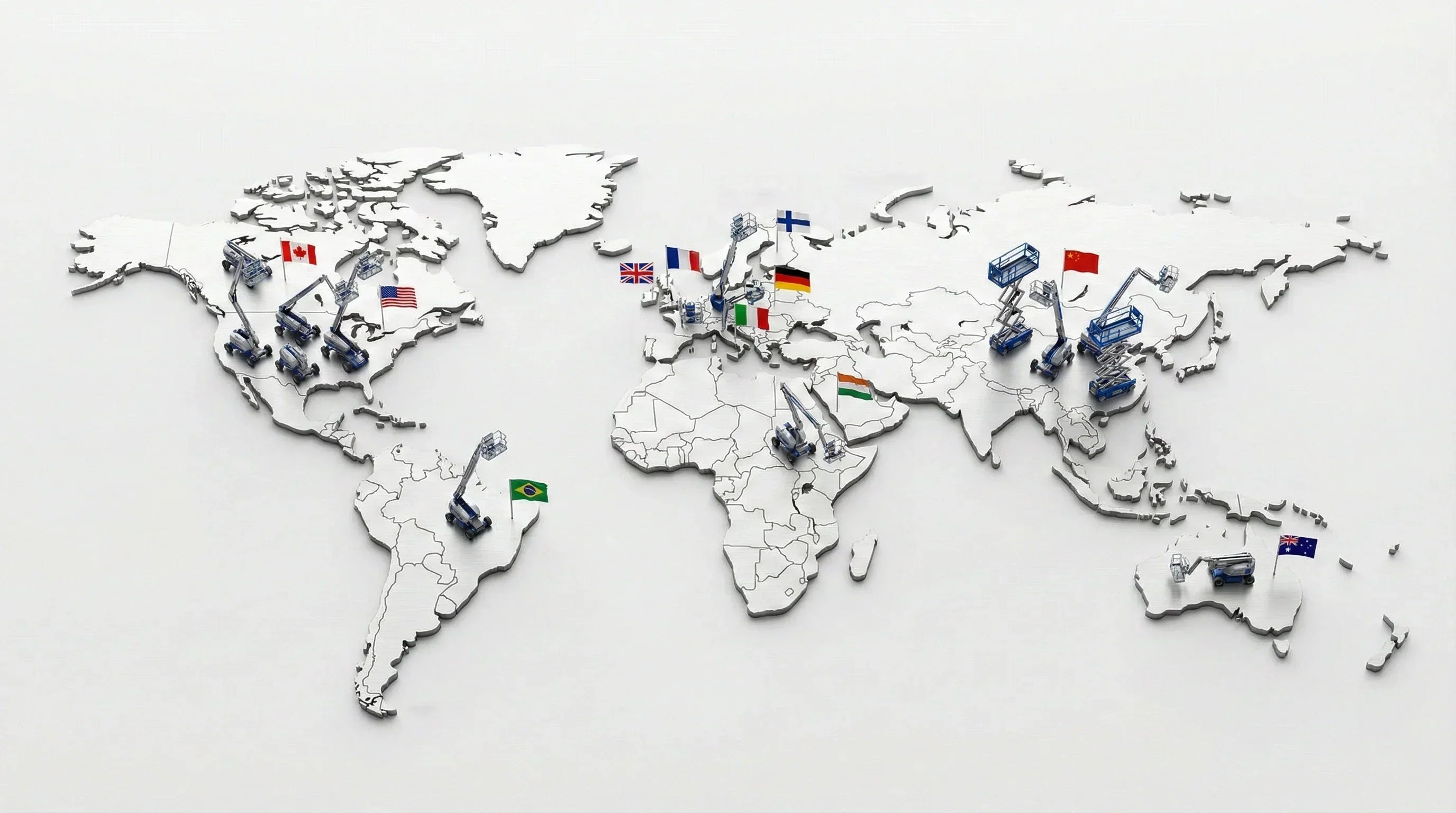 Arbeitsbühnenmärkte weltweit KI generiert