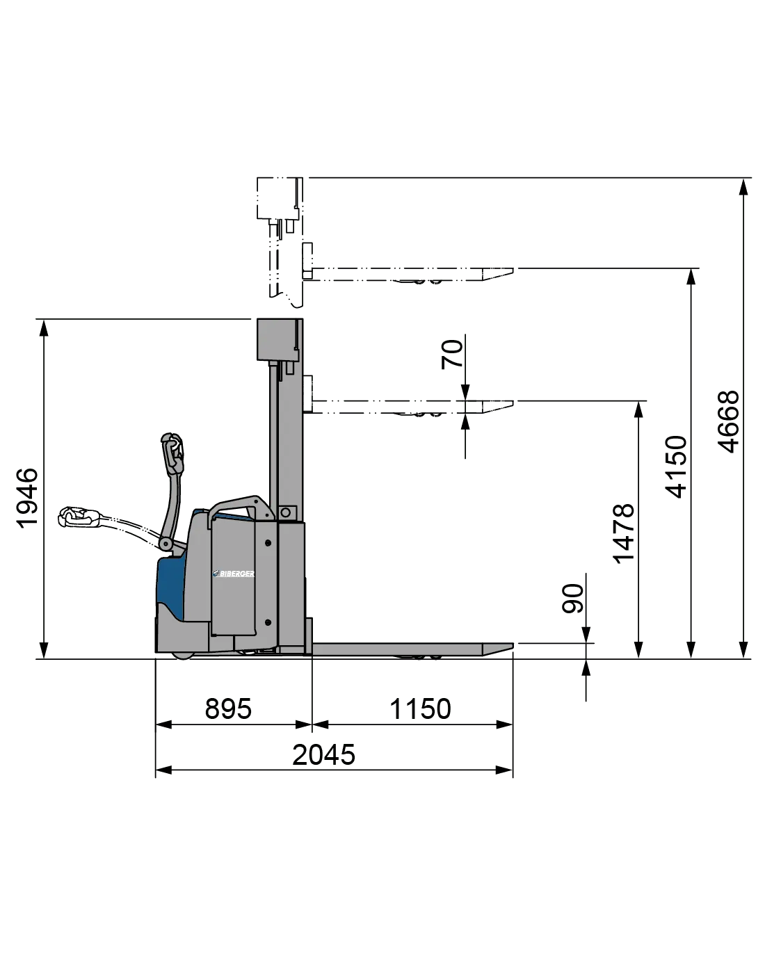 SWE160L elektrostapler, Mieten - BIBERGER